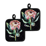 Protea Flower Print Pot Holders