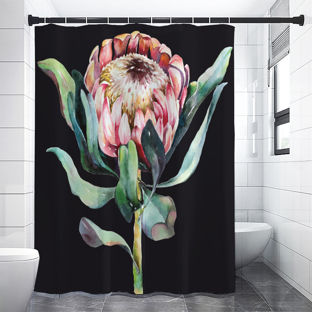 Protea Flower Print Premium Shower Curtain