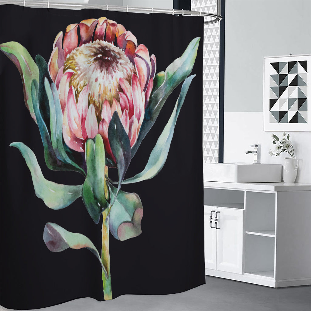 Protea Flower Print Premium Shower Curtain