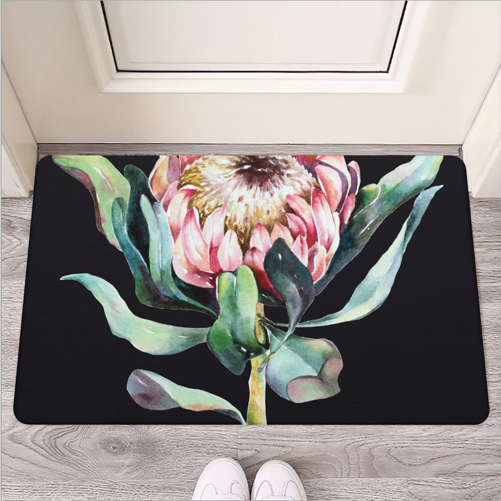 Protea Flower Print Rubber Doormat