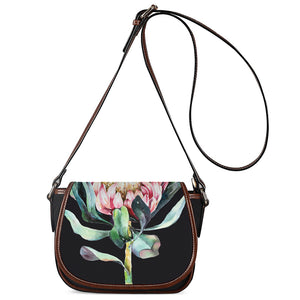 Protea Flower Print Saddle Bag