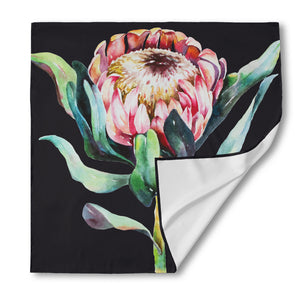 Protea Flower Print Silk Bandana