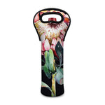 Protea Flower Print Single Neoprene Wine Tote