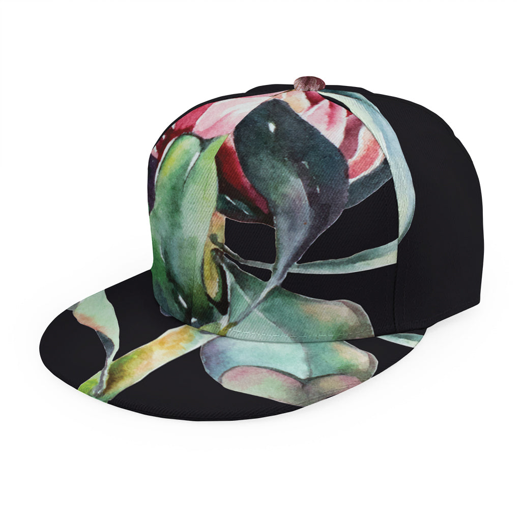 Protea Flower Print Snapback Cap