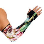 Protea Flower Print Sun Protection Arm Sleeves