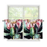 Protea Flower Print Tier Curtains