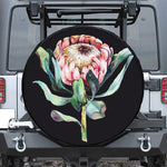 Protea Flower Print Tire Cover