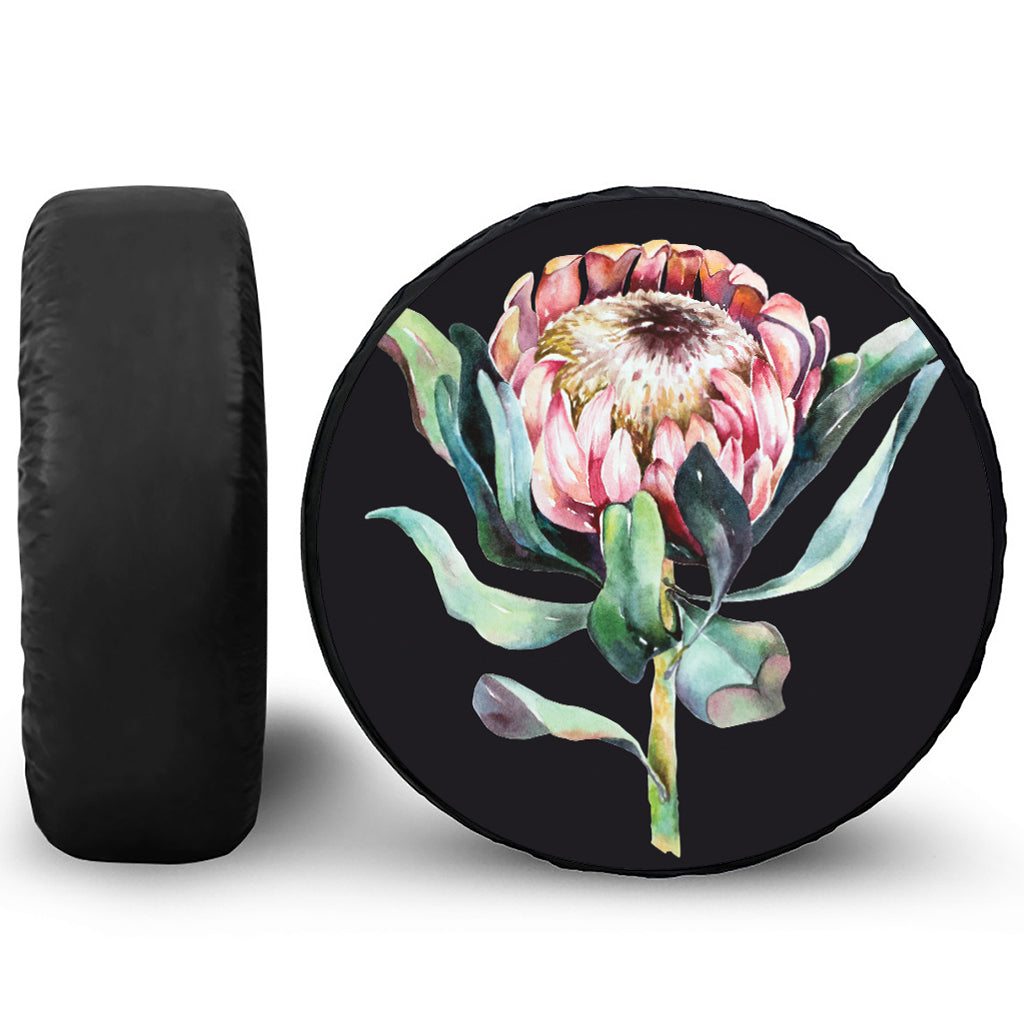 Protea Flower Print Tire Cover