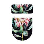 Protea Flower Print Toilet Lid And Tank Cover Set