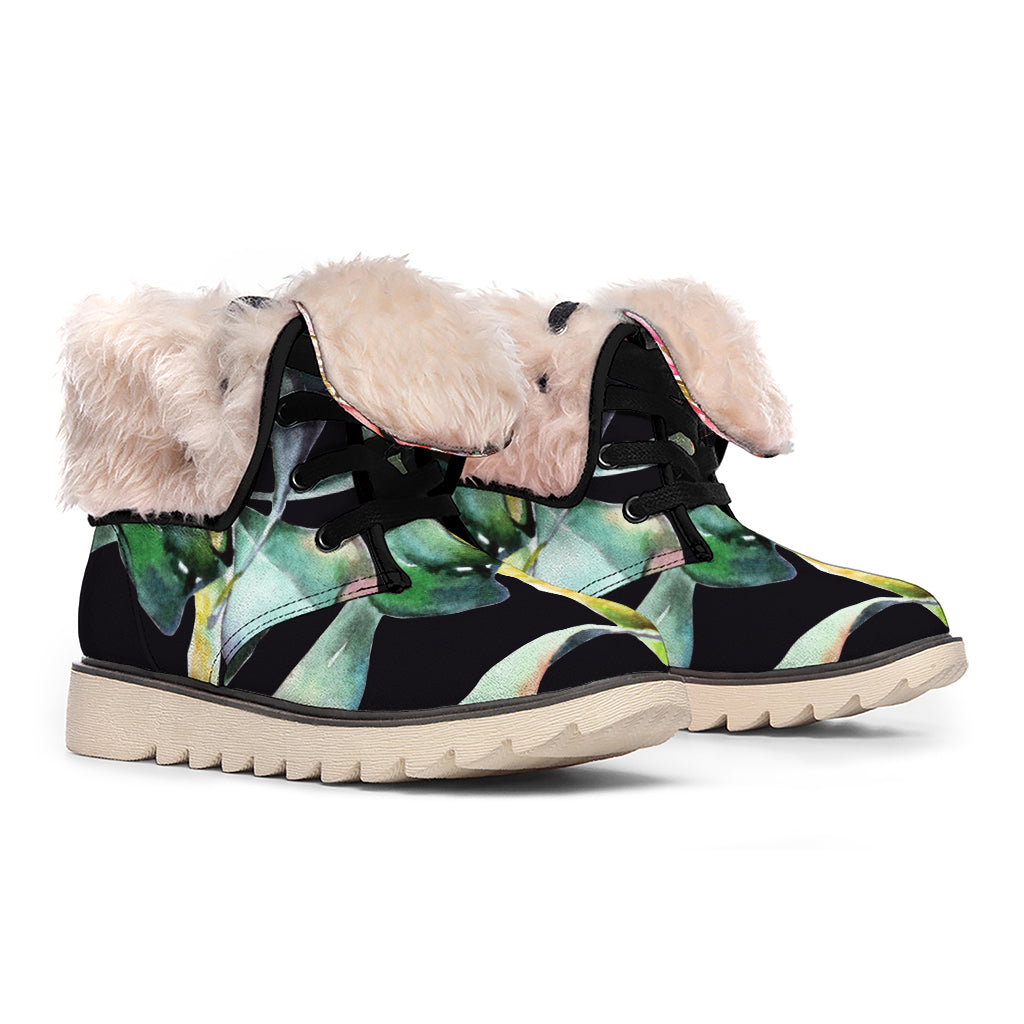 Protea Flower Print Winter Boots