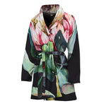 Protea Flower Print Women's Bathrobe