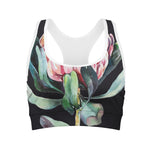 Protea Flower Print Women's Sports Bra