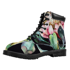 Protea Flower Print Work Boots