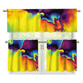 Psychedelic Acid Print 3 Piece Kitchen Curtains