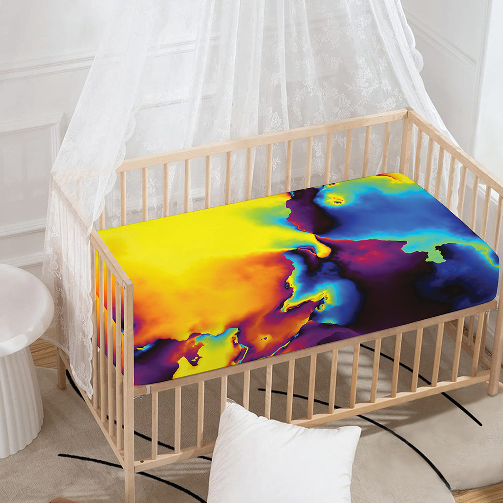 Psychedelic Acid Print Baby Crib Sheet