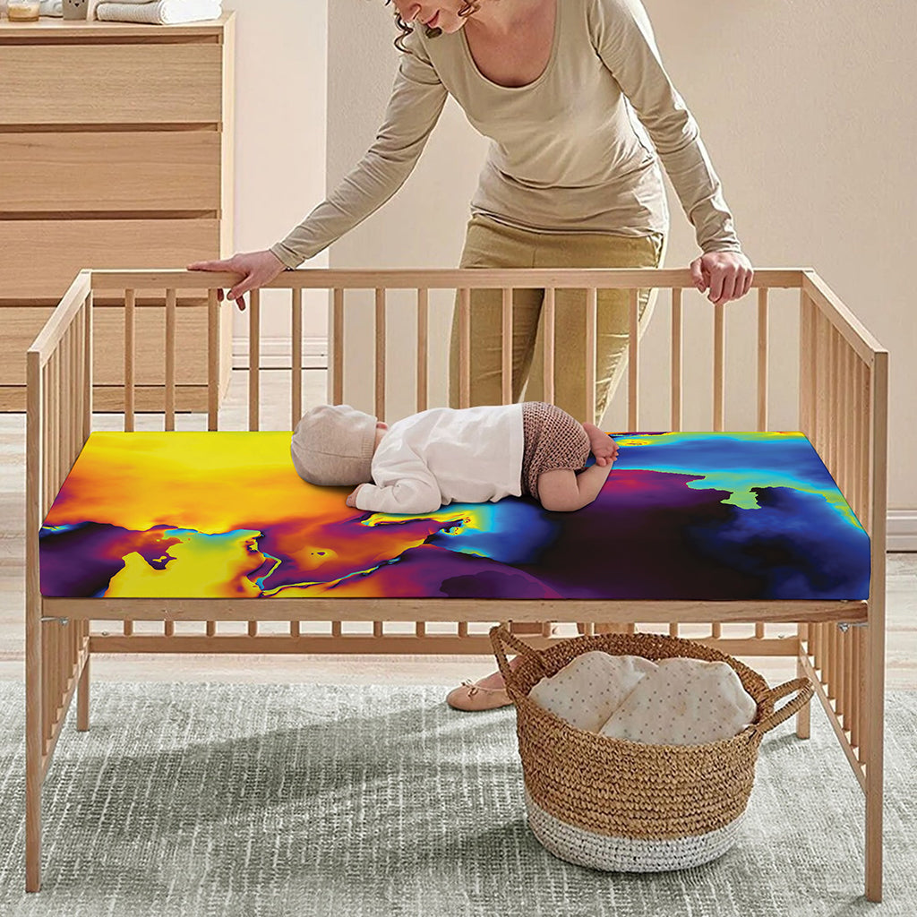 Psychedelic Acid Print Baby Crib Sheet