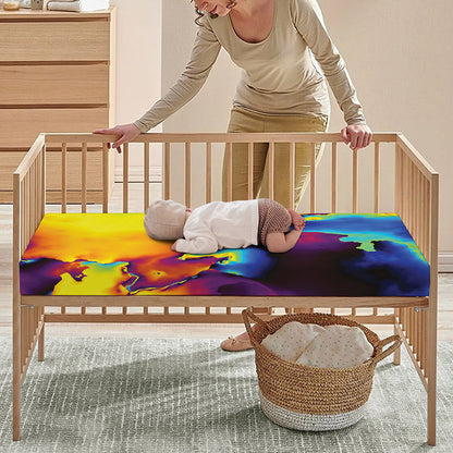 Psychedelic Acid Print Baby Crib Sheet
