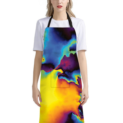 Psychedelic Acid Print Bib Apron With Pocket