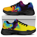 Psychedelic Acid Print Black Chunky Shoes