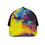 Psychedelic Acid Print Black Mesh Trucker Cap
