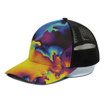 Psychedelic Acid Print Black Mesh Trucker Cap