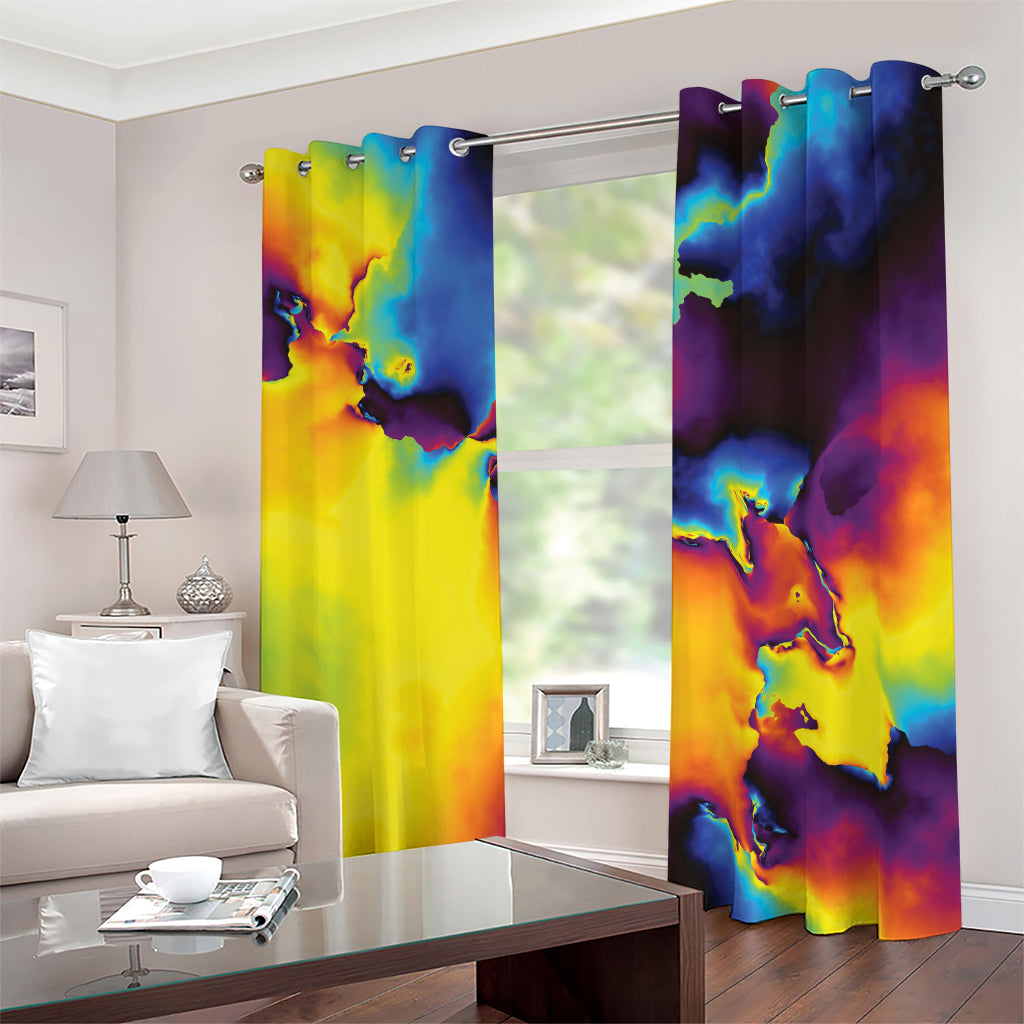 Psychedelic Acid Print Blackout Grommet Curtains