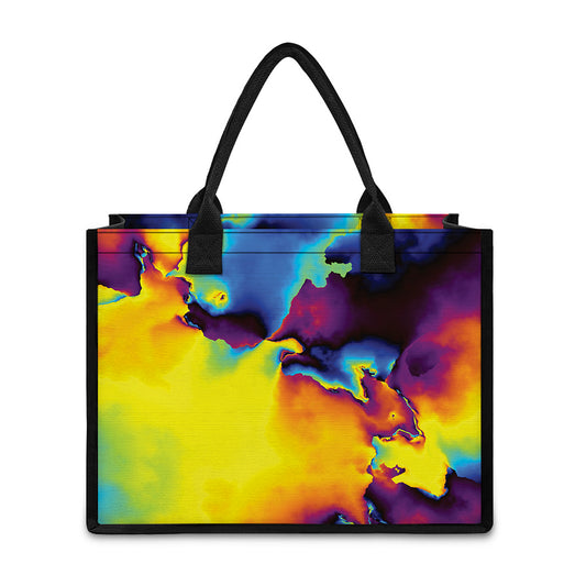 Psychedelic Acid Print Canvas Tote Bag