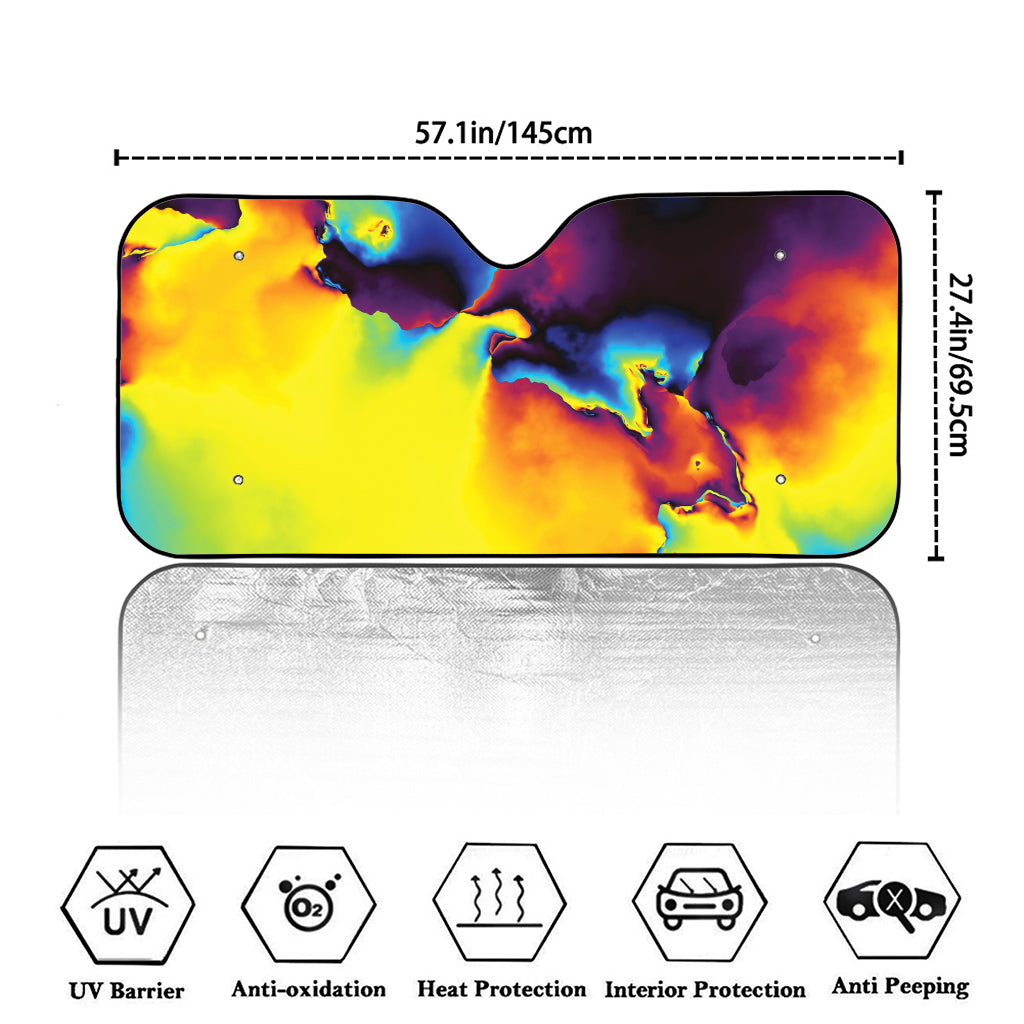Psychedelic Acid Print Car Windshield Sun Shade