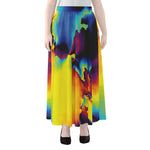 Psychedelic Acid Print Chiffon Maxi Skirt