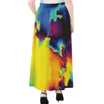 Psychedelic Acid Print Chiffon Maxi Skirt
