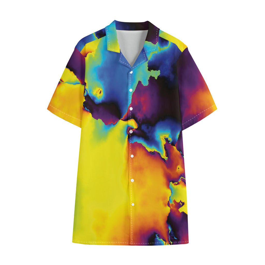 Psychedelic Acid Print Cotton Hawaiian Shirt