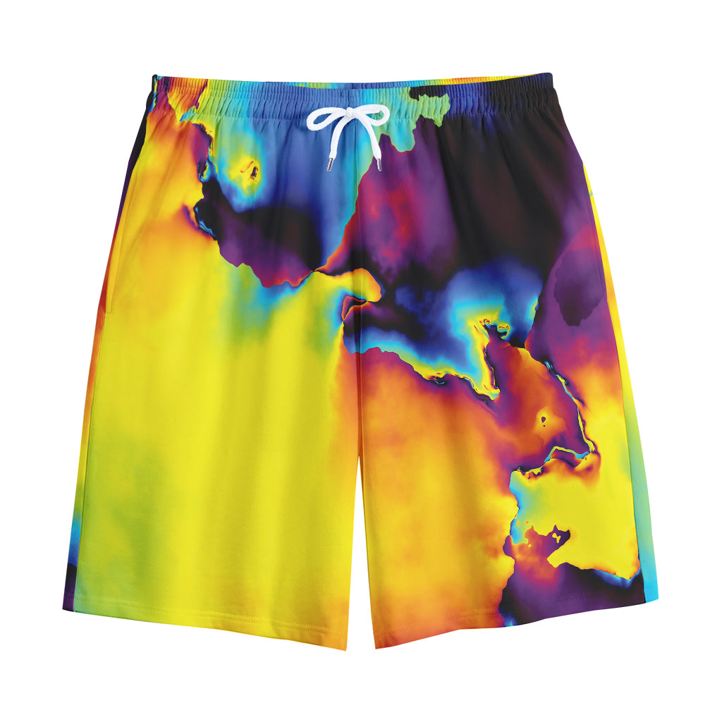Psychedelic Acid Print Cotton Shorts