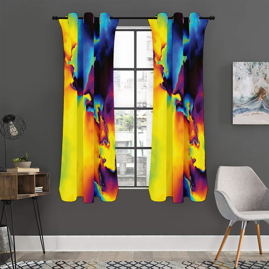 Psychedelic Acid Print Curtain