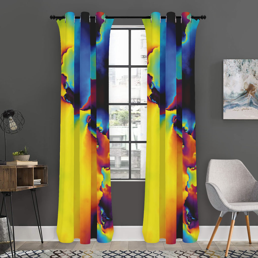 Psychedelic Acid Print Curtain