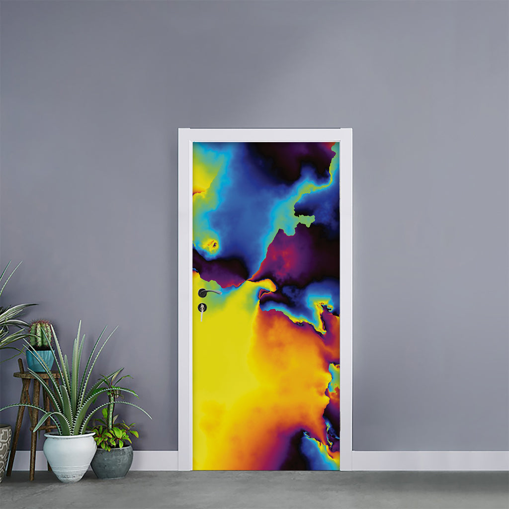 Psychedelic Acid Print Door Sticker