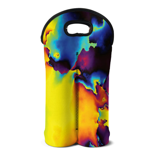 Psychedelic Acid Print Double Neoprene Wine Tote