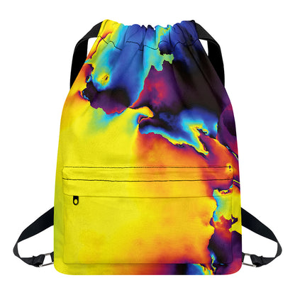 Psychedelic Acid Print Drawstring Backpack
