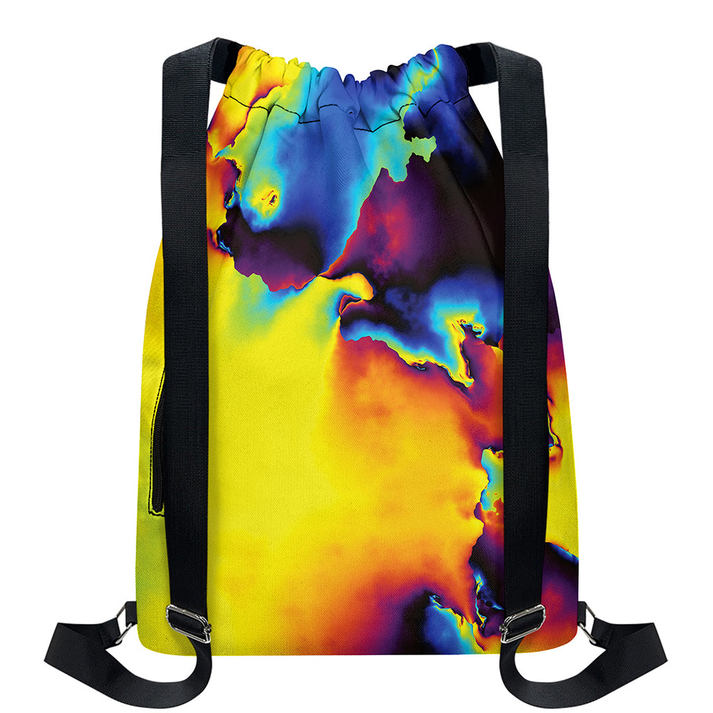 Psychedelic Acid Print Drawstring Backpack