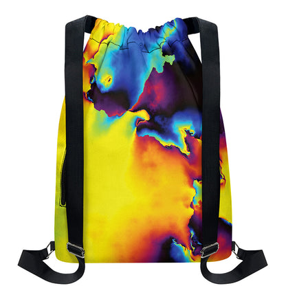 Psychedelic Acid Print Drawstring Backpack