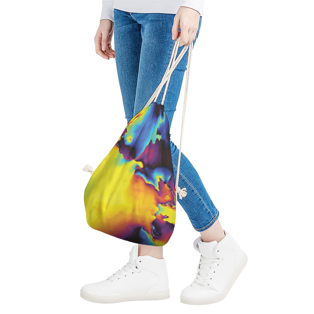 Psychedelic Acid Print Drawstring Bag