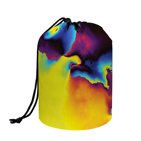 Psychedelic Acid Print Drawstring Makeup Bag
