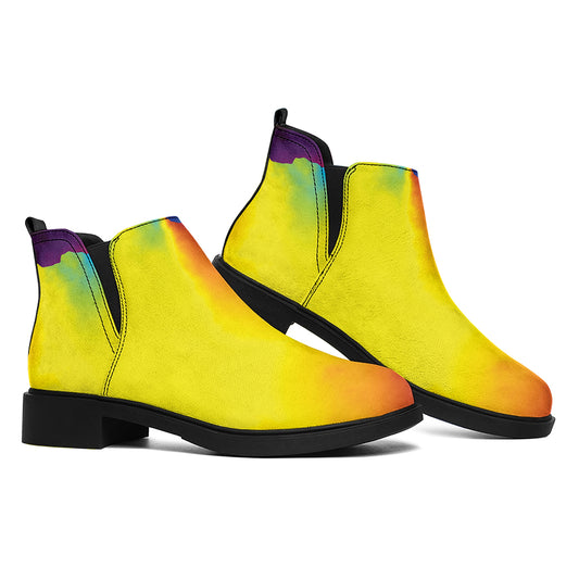 Psychedelic Acid Print Flat Ankle Boots