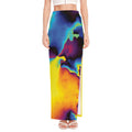 Psychedelic Acid Print High Slit Maxi Skirt