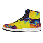Psychedelic Acid Print High Top Leather Sneakers