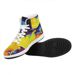Psychedelic Acid Print High Top Leather Sneakers