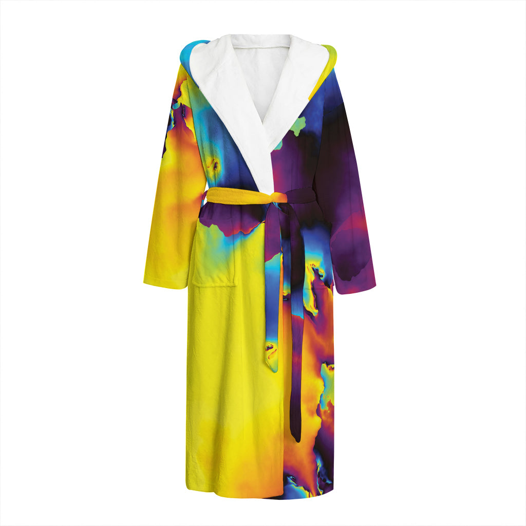 Psychedelic Acid Print Hooded Bathrobe
