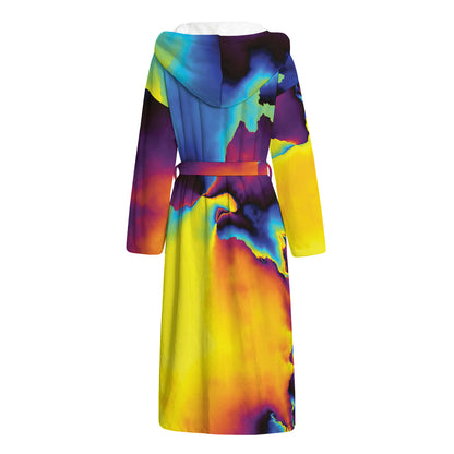 Psychedelic Acid Print Hooded Bathrobe