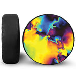 Psychedelic Acid Print Leather Spare Tire Cover