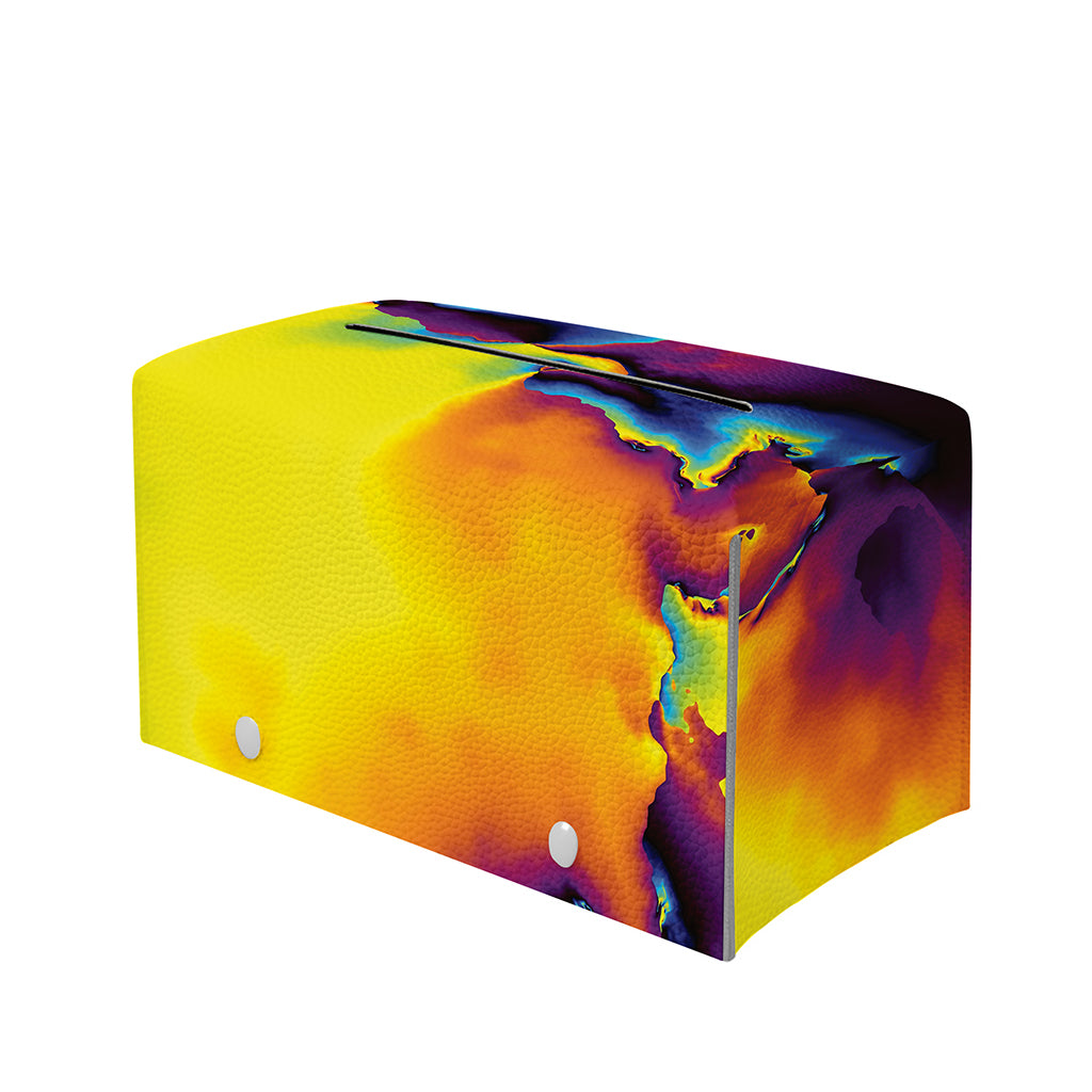 Psychedelic Acid Print Leather Tissue Box Cover