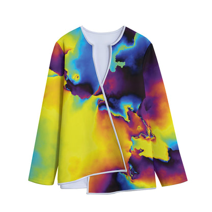 Psychedelic Acid Print Long Sleeve Short Coat
